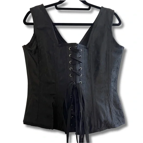Corset Story Black Brocade Waist Taming
Overbust With Shoulder Straps 36 Waist - Picture 3 of 10